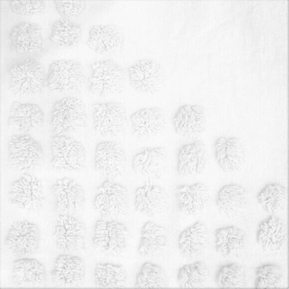 2 WHITE Wild Sage Tufted Triangle 108" L x 50" W Rod Pocket Window Curtains - Picture 3 of 5